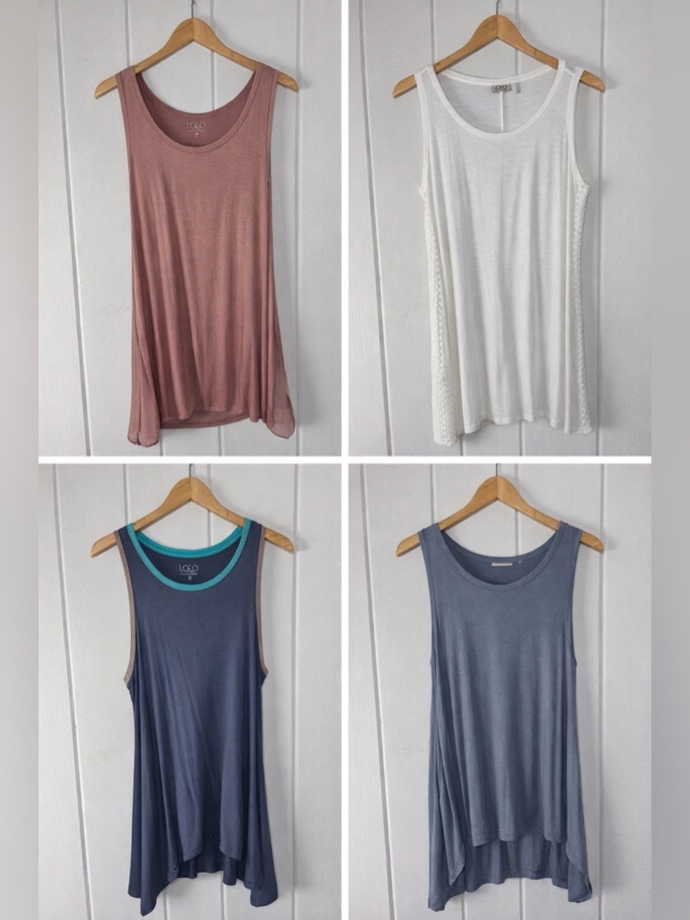 LOGO Lori Goldstein Tank Top Lot Size Medium Boho Layered Tunic Bundle - Picture 8 of 8